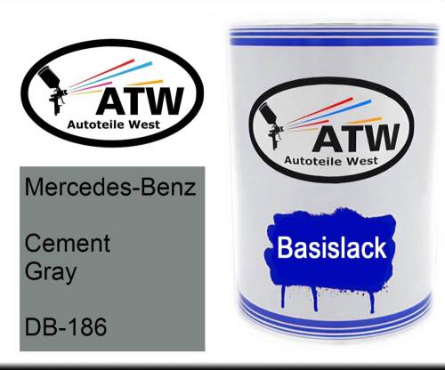 Mercedes-Benz, Cement Gray, DB-186: 500ml Lackdose, von ATW Autoteile West.